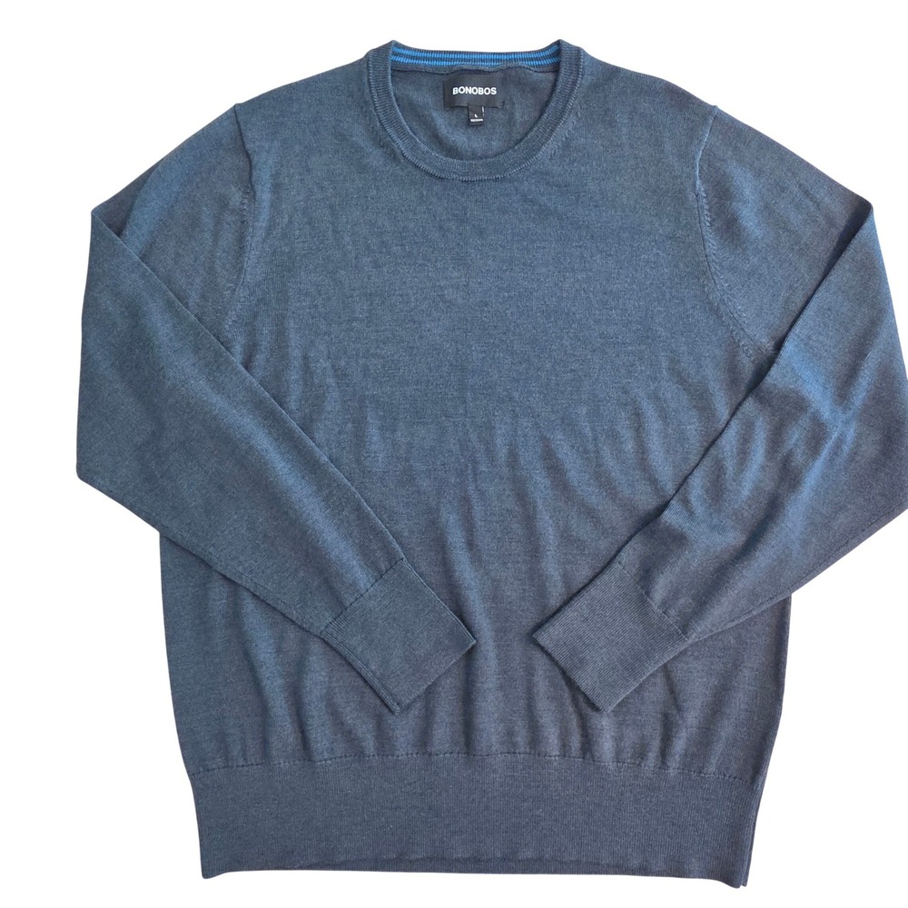 Bonobos Sweater Mens L Merino Wool Crewneck Pullover Preppy Dad Natural Winter